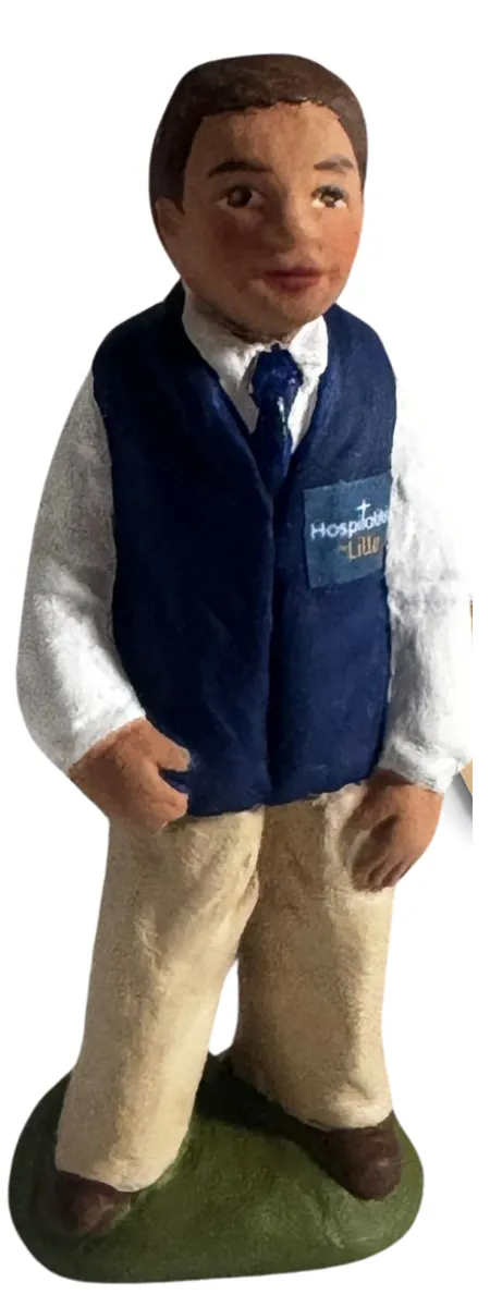 Santon Clément, hospitalier en tenue bleue, 7 cm